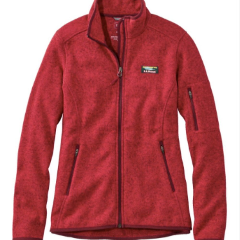 L.L.Bean Sweater Fleece Full-Zip Jacket - Mountain Red